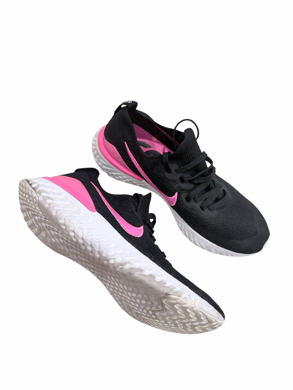 Nike Epic React Flyknit 2 Mens Bq8928-013 Size 8, Black/Black-pink Blast-white - Picture 6 of 6
